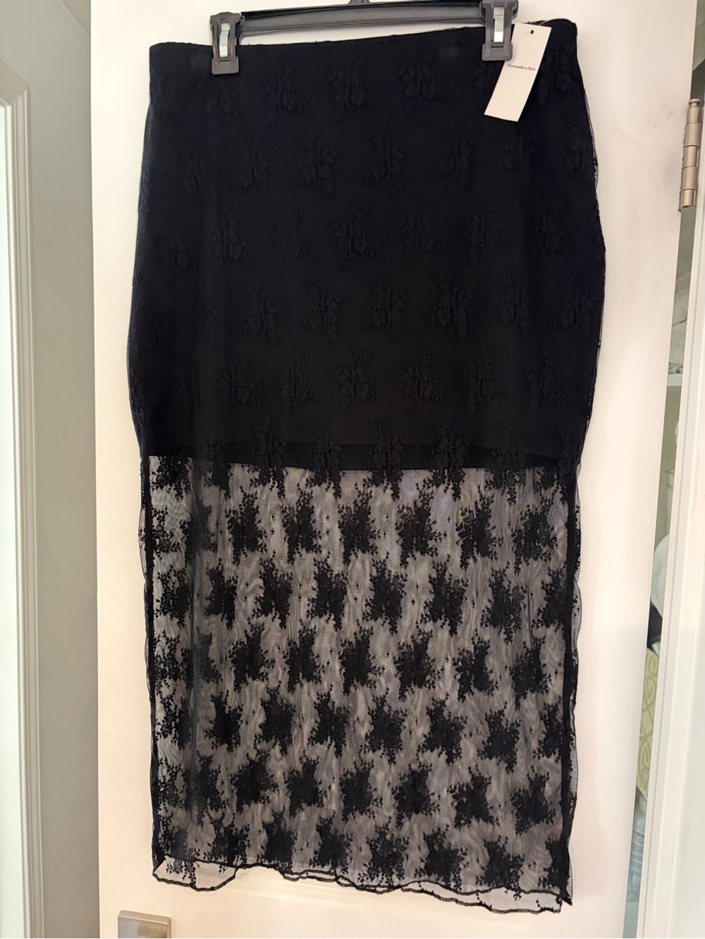 Abercrombie Black Lace Midi Skirt NWT